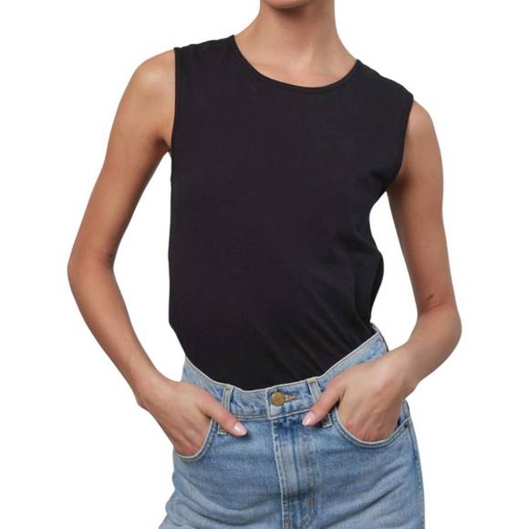 B Sides Rib Tank in Stil Black